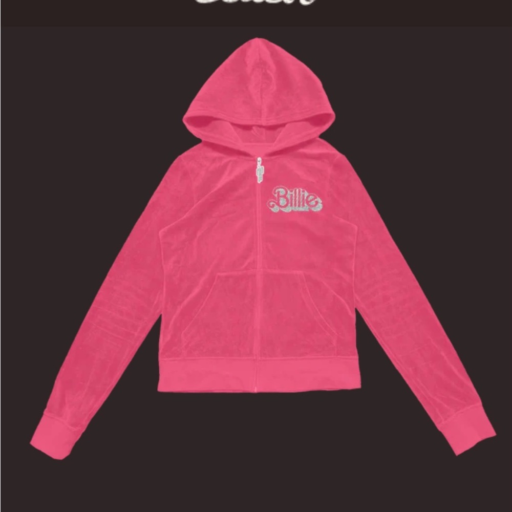 Billie Eilish Pink Zip-Up Hoodie